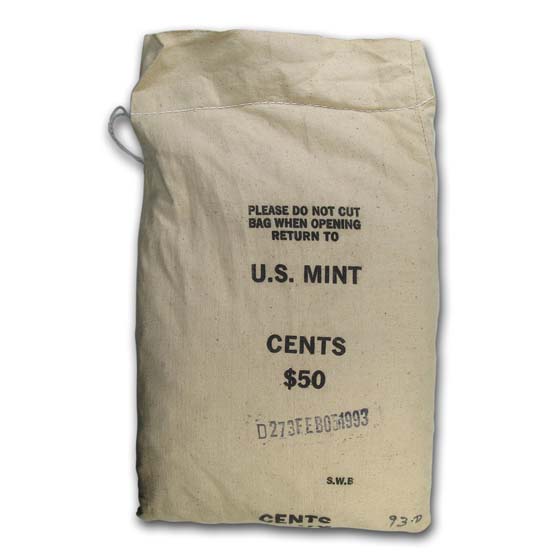 Buy 1993-D Lincoln Cent $50.00 Mint Sewn Bag (Sealed)