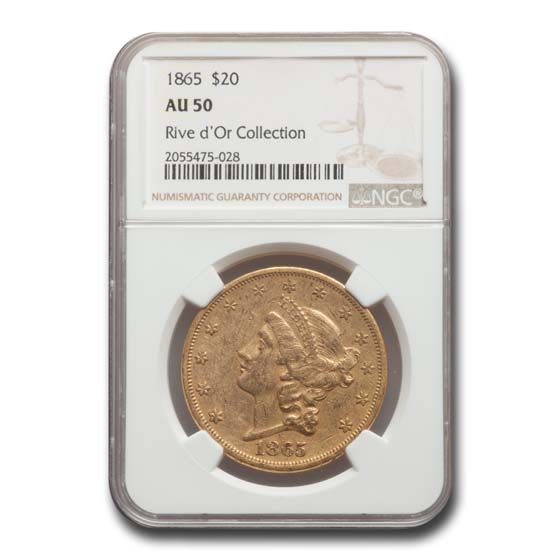 Buy 1865 $20 Liberty Gold Double Eagle AU-50 NGC