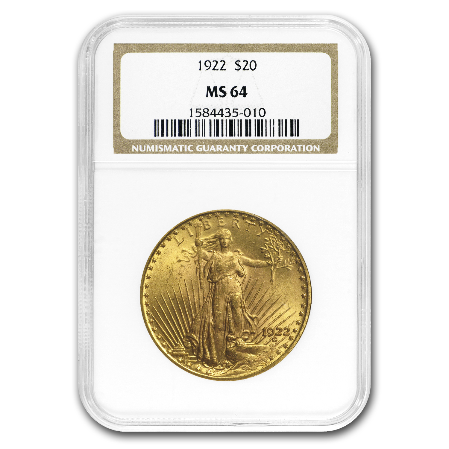 Buy 1922 $20 Saint-Gaudens Gold Double Eagle MS-64 NGC