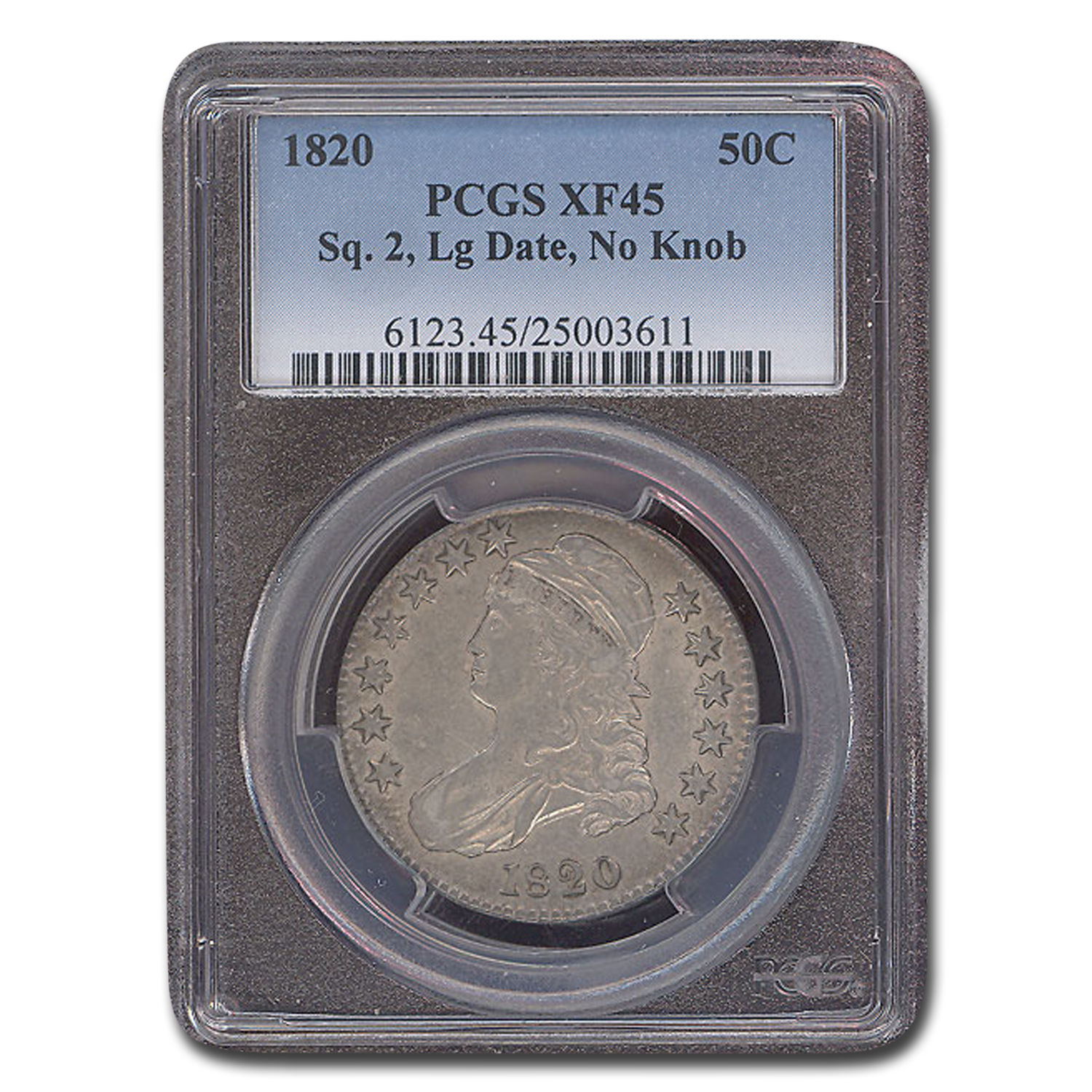 Buy 1820 Bust Half Dollar XF-45 PCGS (Sq 2, Lg Date, No Knob) - Click Image to Close