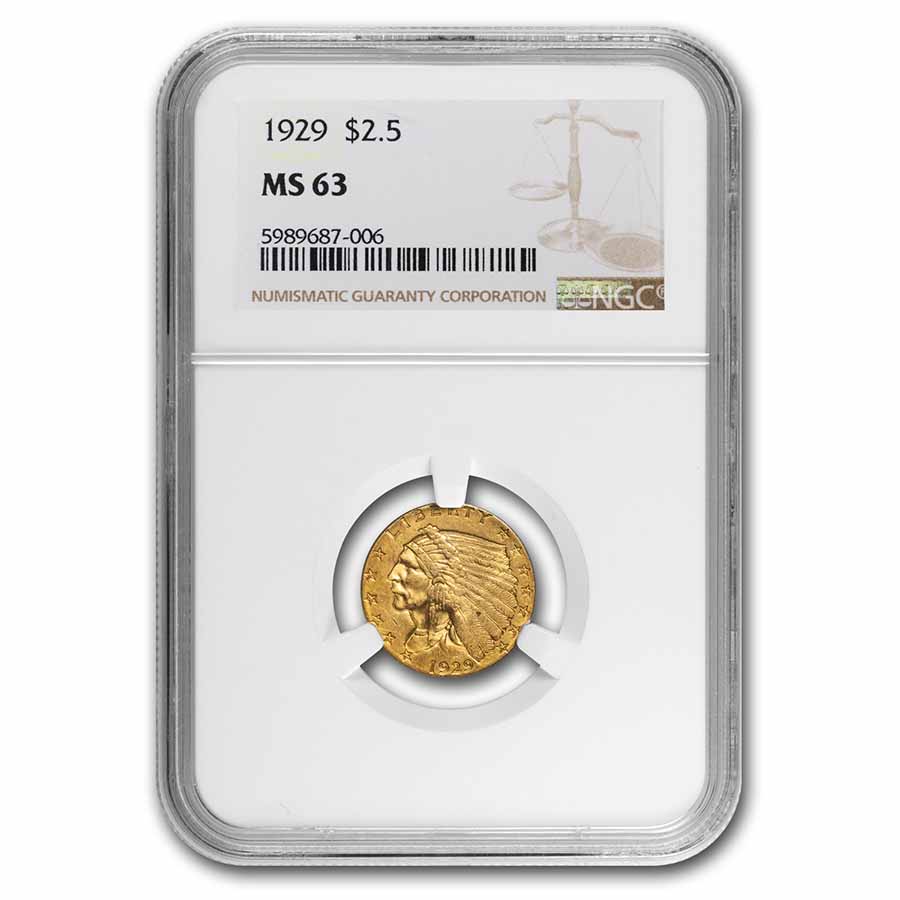 Buy 1929 $2.50 Indian Gold Quarter Eagle MS-63 NGC - Click Image to Close