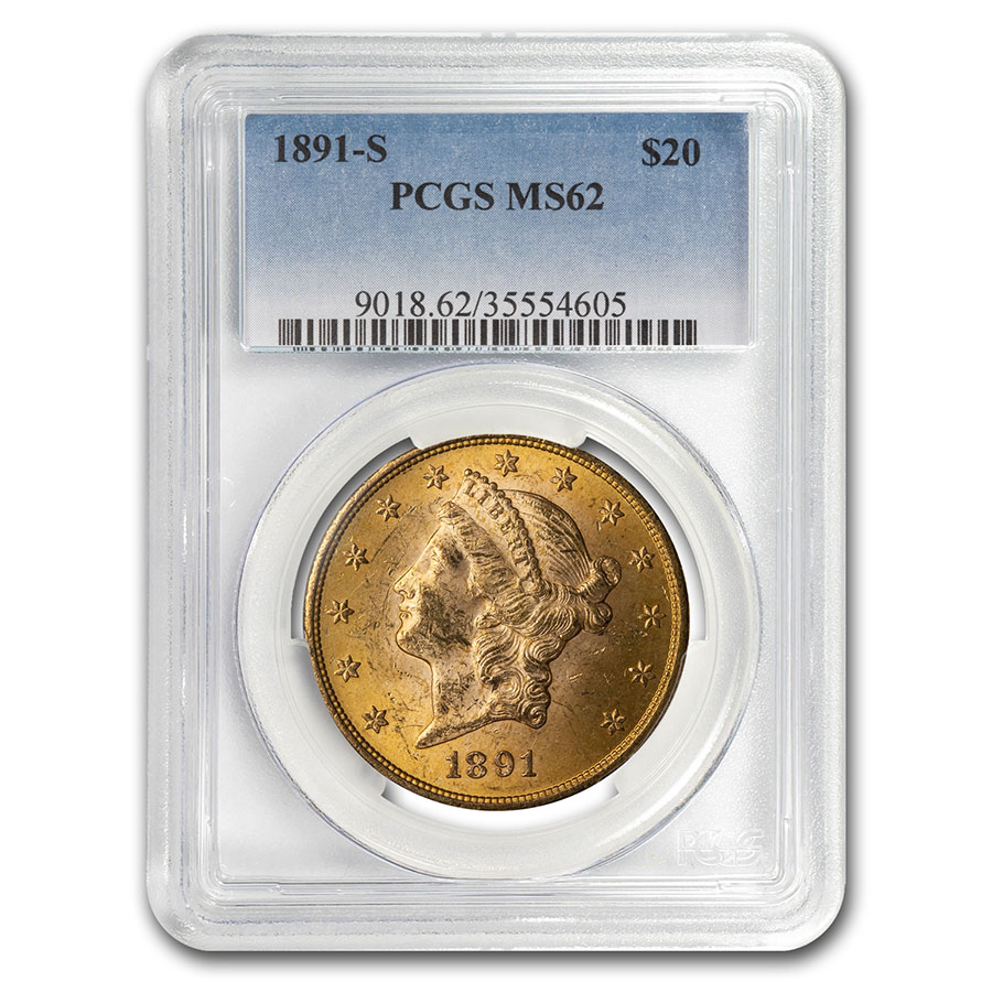 Buy 1891-S $20 Liberty Gold Double Eagle MS-62 PCGS