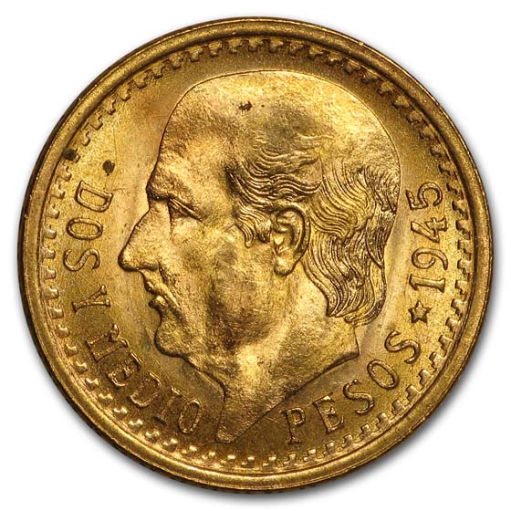 Buy 1945 Mexico Gold 2 1/2 Pesos BU - Click Image to Close