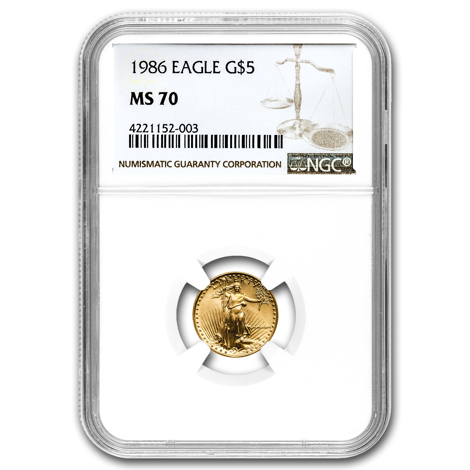 Buy 1986 1/10 oz American Gold Eagle MS-70 NGC
