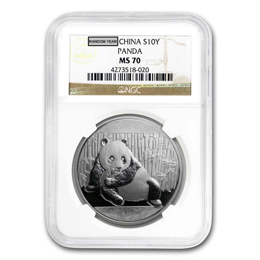 Buy China 1 oz Silver Panda MS-70 NGC (Random Year)