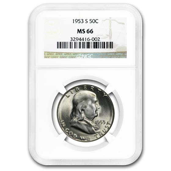 Buy 1953-S Franklin Half Dollar MS-66 NGC