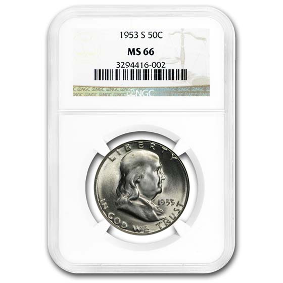 Buy 1953-S Franklin Half Dollar MS-66 NGC
