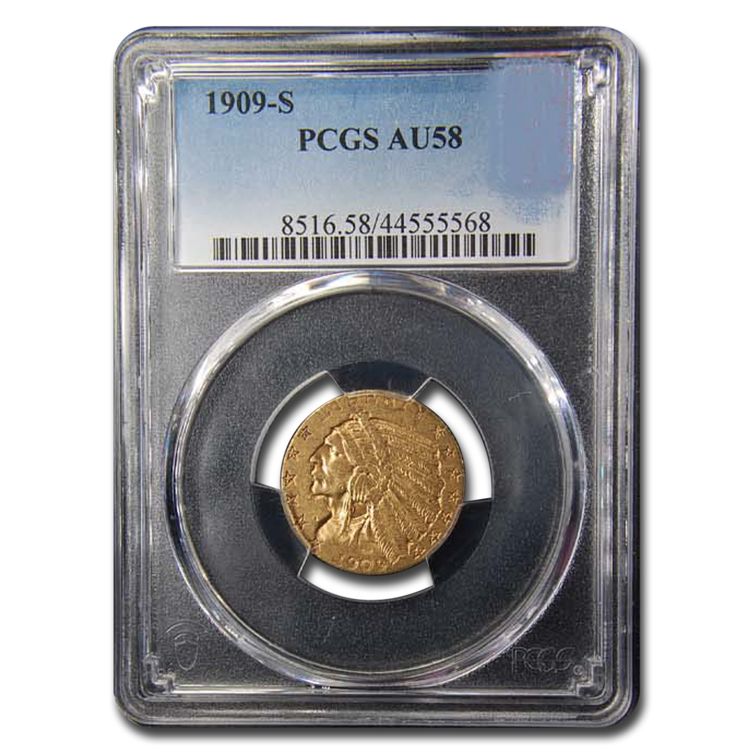 Buy 1909-S $5 Indian Gold Half Eagle AU-58 PCGS
