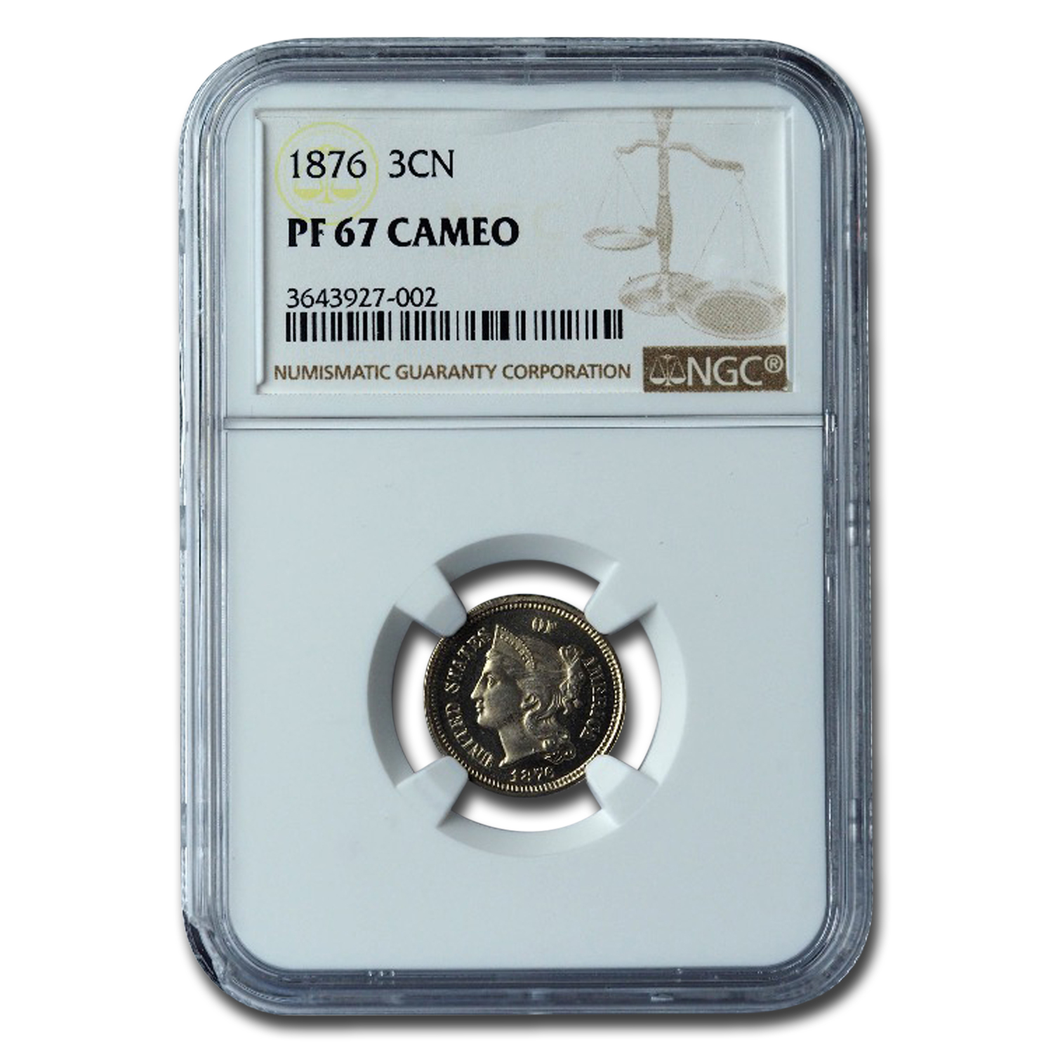 Buy 1876 Three Cent Nickel PF-67 Cameo NGC