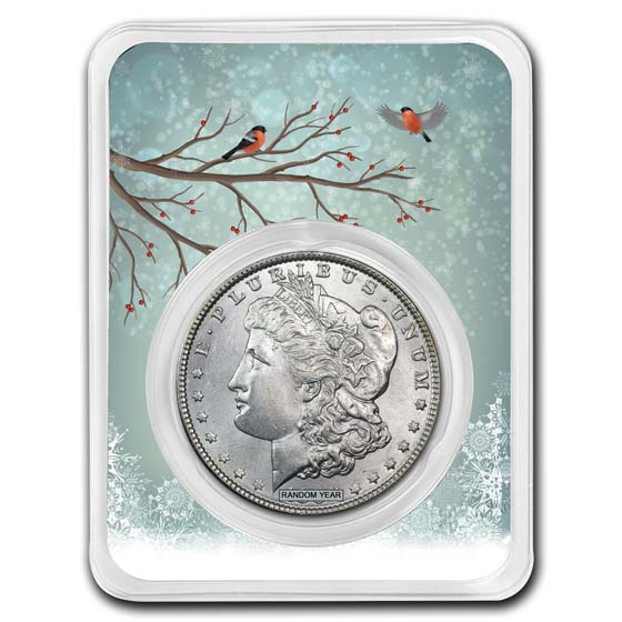 Buy 1878-1904 Morgan Silver Dollar BU - w/Snowy Birds Card