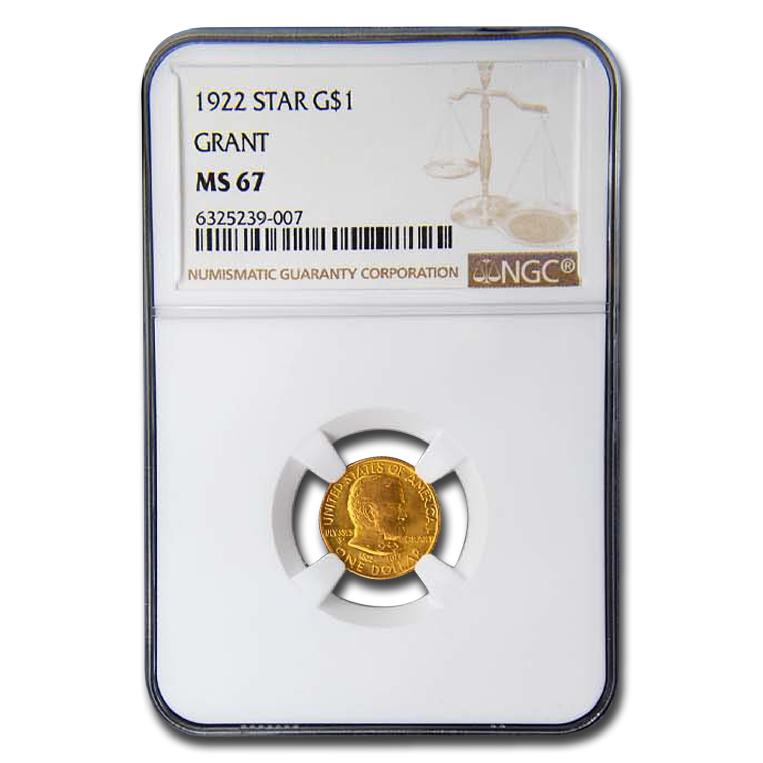 Buy 1922 Gold $1.00 Grant w/Star MS-67 NGC
