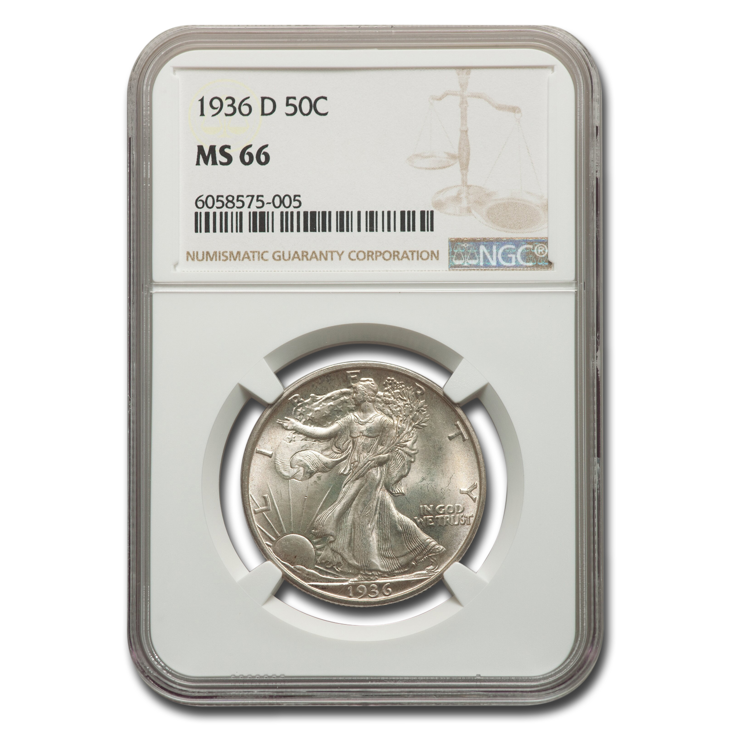 Buy 1936-D Walking Liberty Half Dollar MS-66 NGC