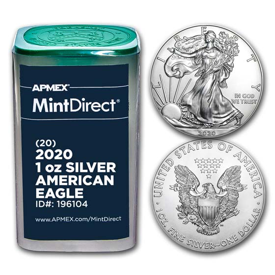 Buy 2020 1 oz American Silver Eagles (20-Coin MintDirect? Tube) - Click Image to Close