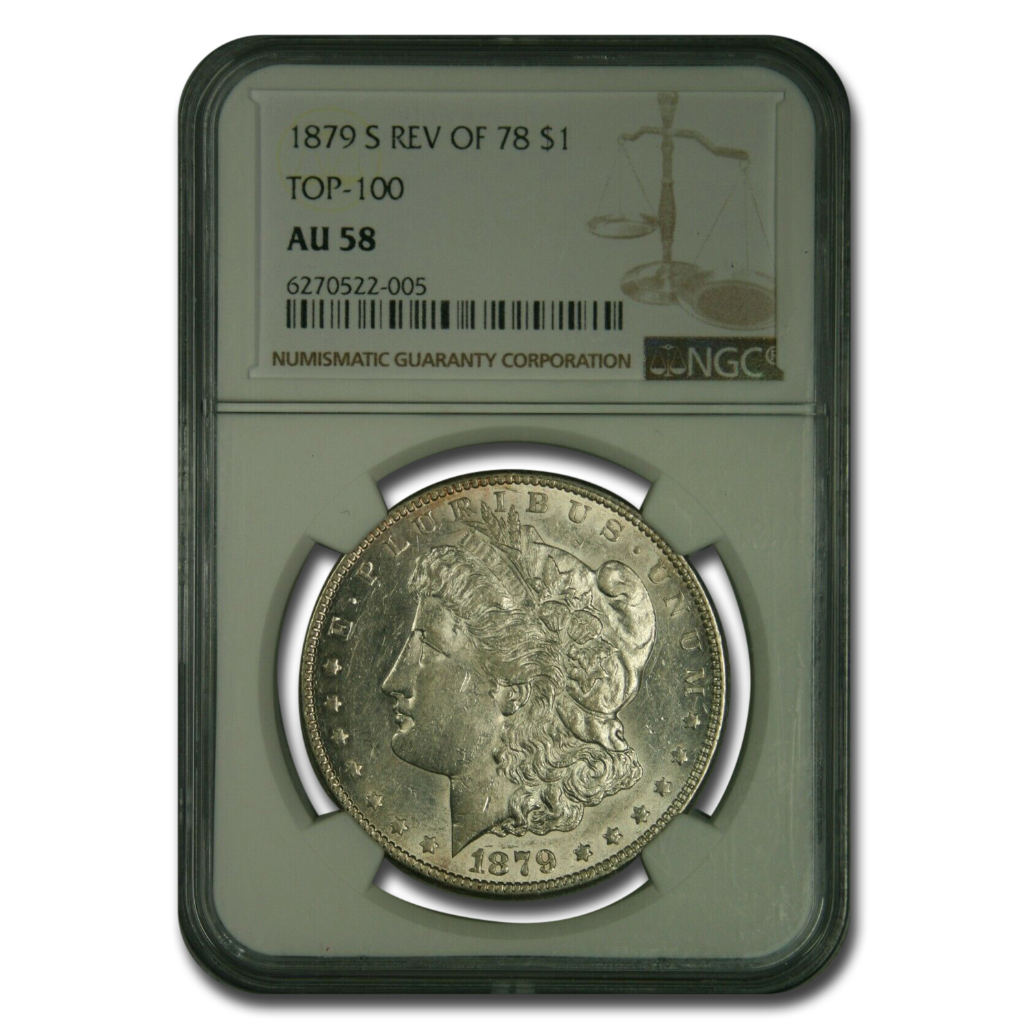Buy 1879-S Morgan Dollar Rev of 78 AU-58 NGC