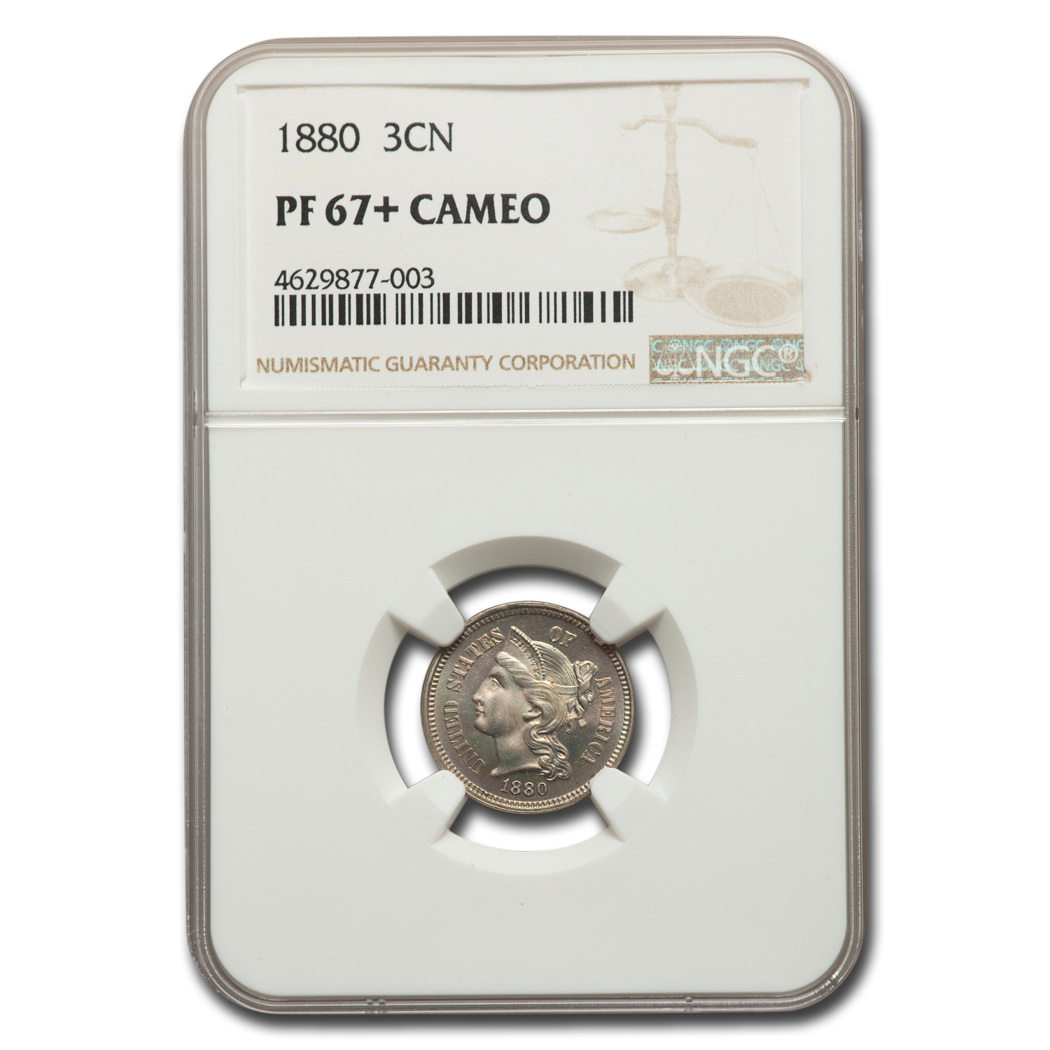 Buy 1880 Three Cent Nickel PF-67+ Cameo NGC