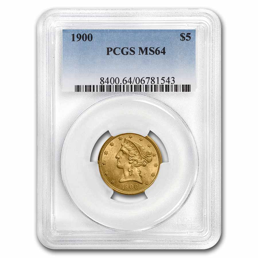 Buy 1900 $5 Liberty Gold Half Eagle MS-64 PCGS - Click Image to Close