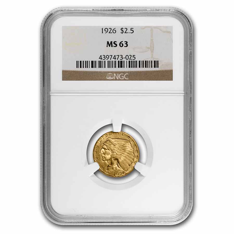 Buy 1926 $2.50 Indian Gold Quarter Eagle MS-63 NGC
