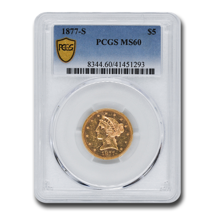 Buy 1877-S $5 Liberty Gold Half Eagle MS-60 PCGS