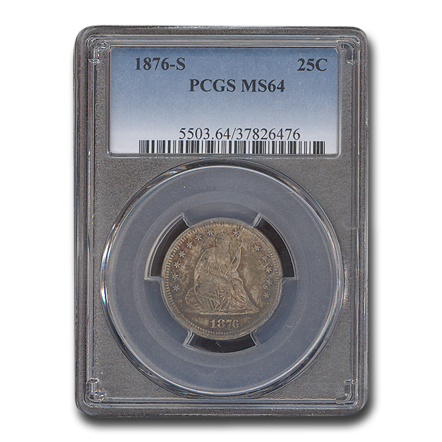 Buy 1876-S Liberty Seated Quarter MS-64 PCGS