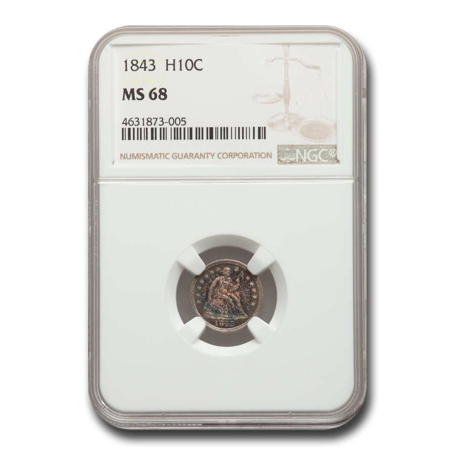 Buy 1843 Liberty Seated Half Dime MS-68 NGC