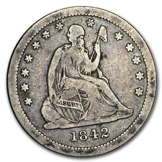 Buy 1842-O Liberty Seated Quarter VF (Large Date) - Click Image to Close