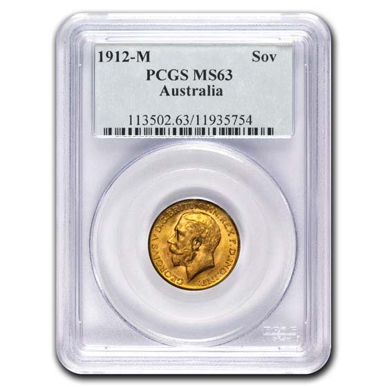Buy 1912-M Australia Gold Sovereign George V MS-63 PCGS - Click Image to Close