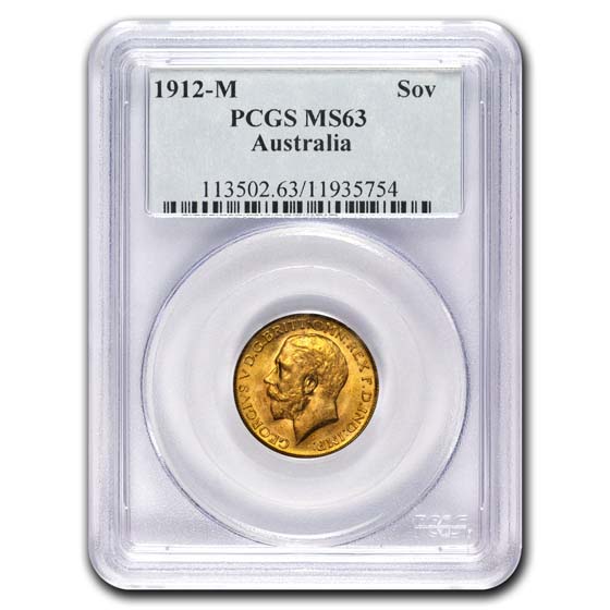 Buy 1912-M Australia Gold Sovereign George V MS-63 PCGS