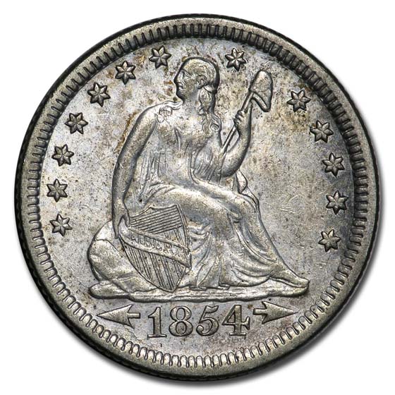Buy 1854 Liberty Seated Quarter AU - Click Image to Close