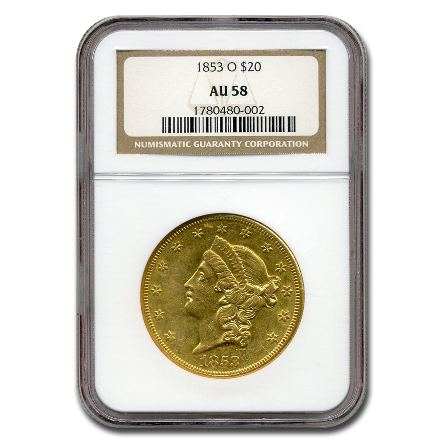 Buy 1853-O $20 Liberty Gold Double Eagle AU-58 NGC