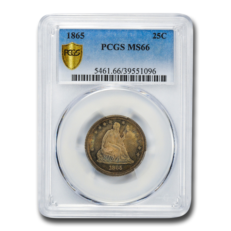 Buy 1865 Liberty Seated Quarter MS-66 PCGS