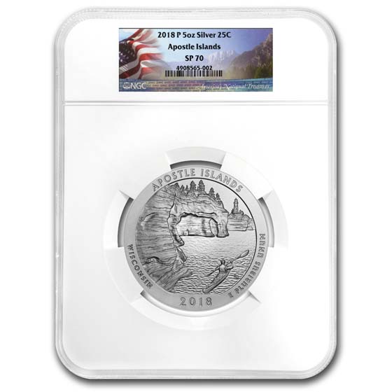 Buy 2018-P 5 oz Silver ATB Apostle Islands SP-70 NGC