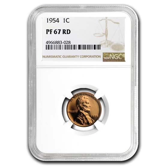 Buy 1954 Lincoln Cent PF-67 NGC (Red)