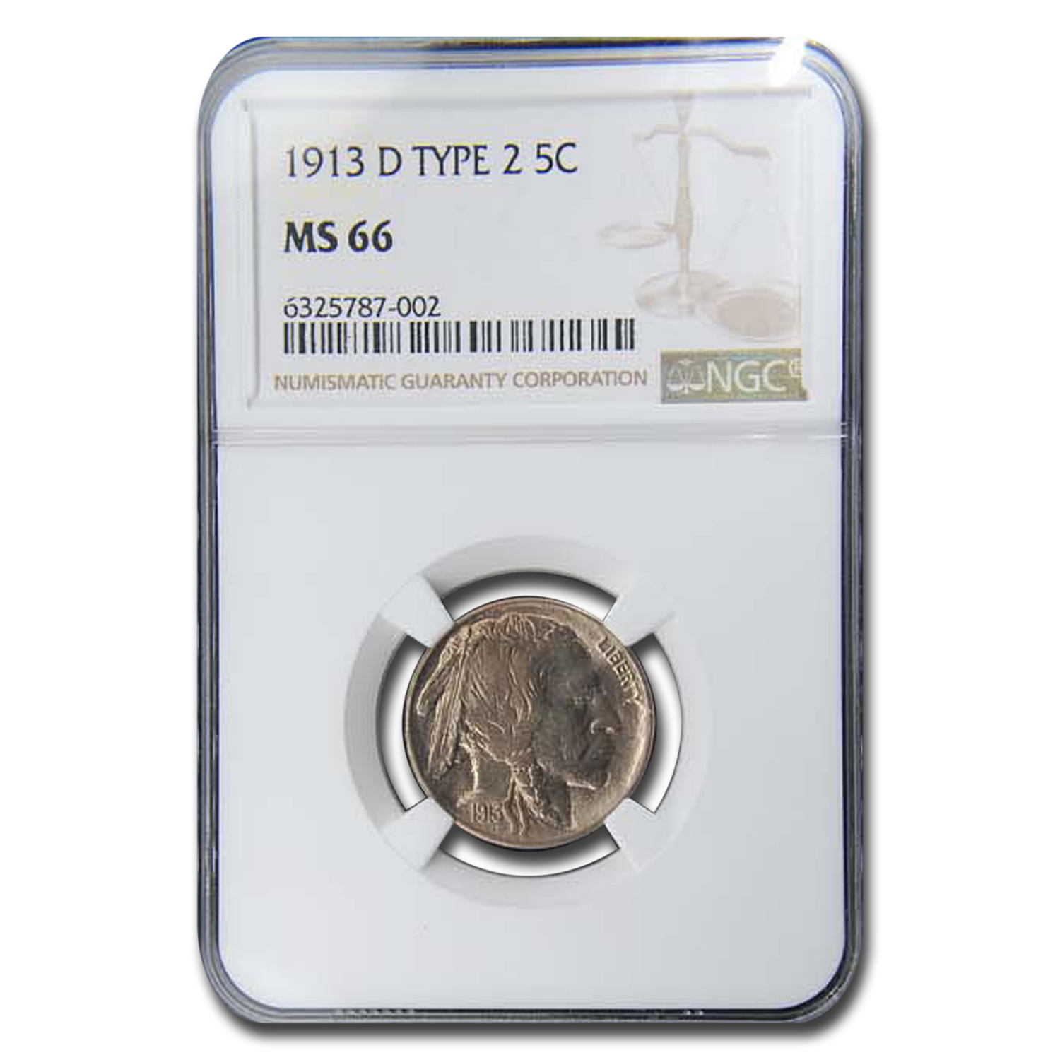 Buy 1913-D Buffalo Nickel Type-II MS-66 NGC