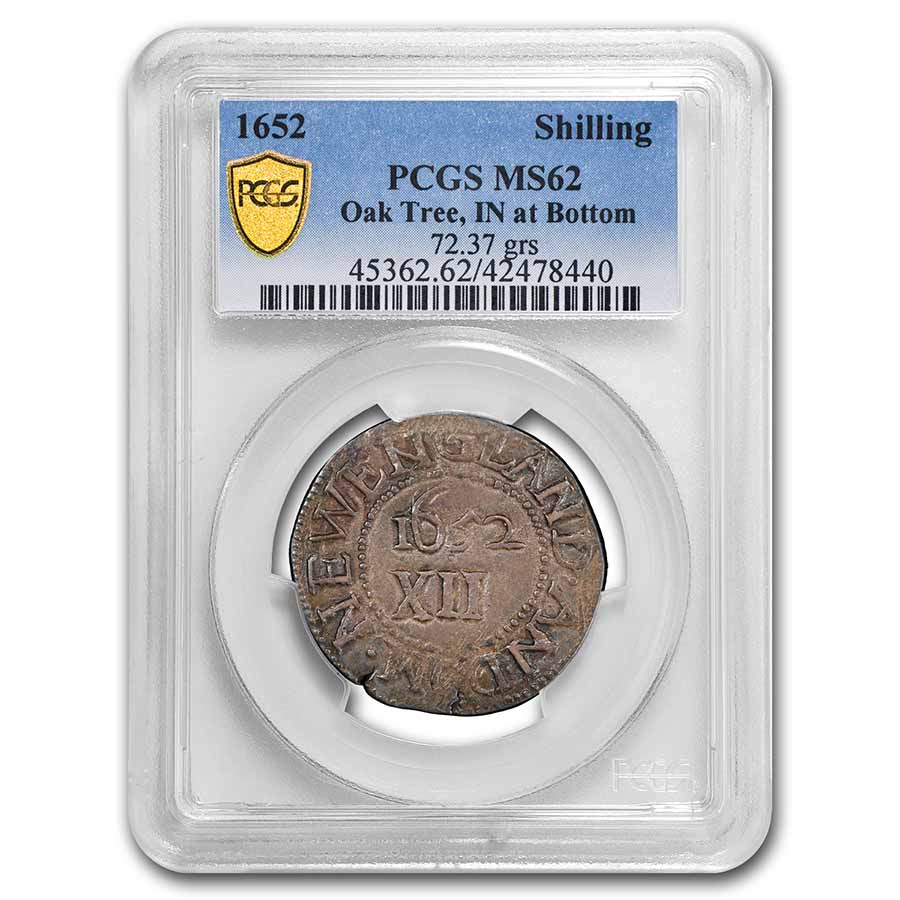 Buy 1652 Oak Tree Shilling "IN at BOT" Var MS-62 PCGS