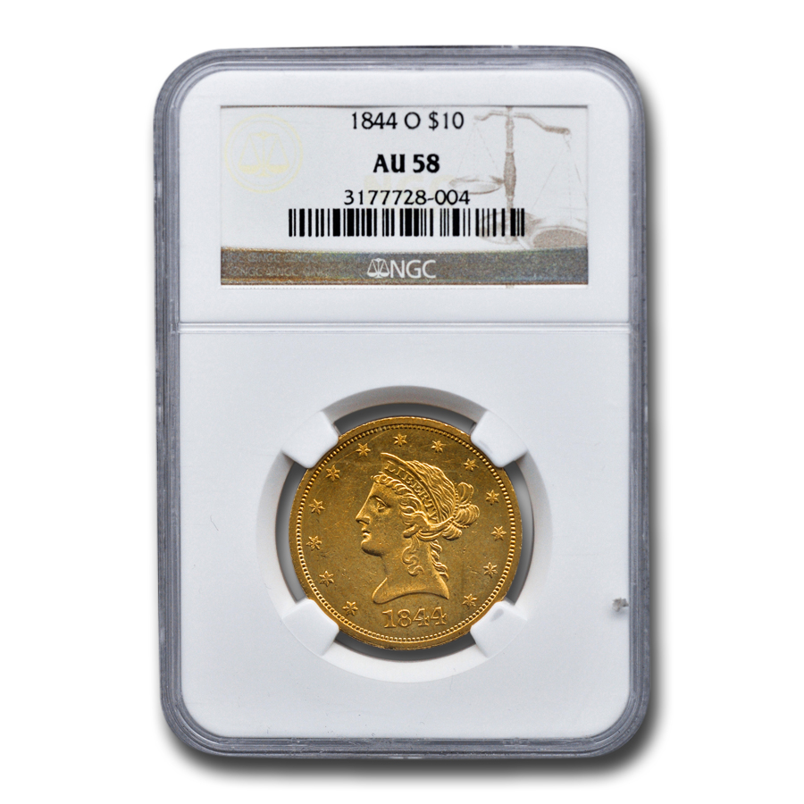 Buy 1844-O $10 Liberty Gold Eagle AU-58 NGC - Click Image to Close
