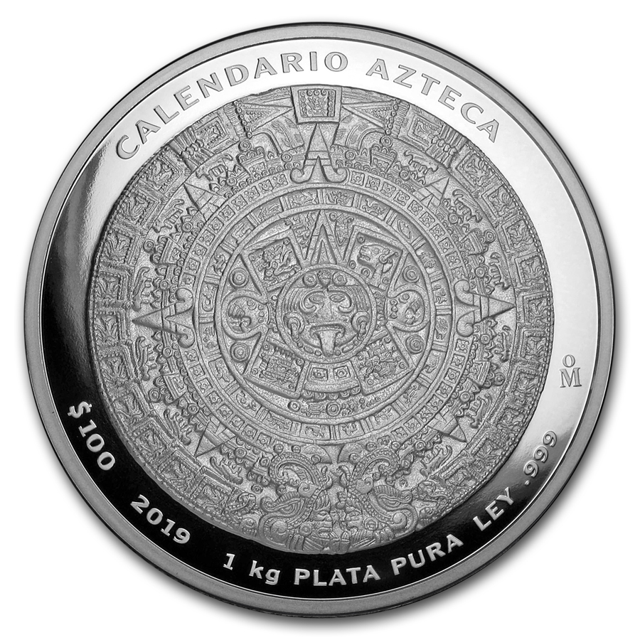 Buy 2019 Mexico 1 kilo Silver Aztec Calendar (w/Box & COA)
