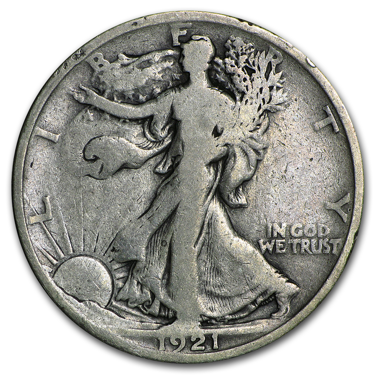Buy 1921 Walking Liberty Half Dollar VG - Click Image to Close