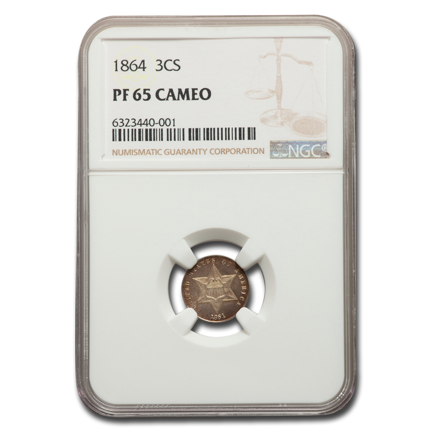 Buy 1864 Three Cent Silver PF-65 Cameo NGC