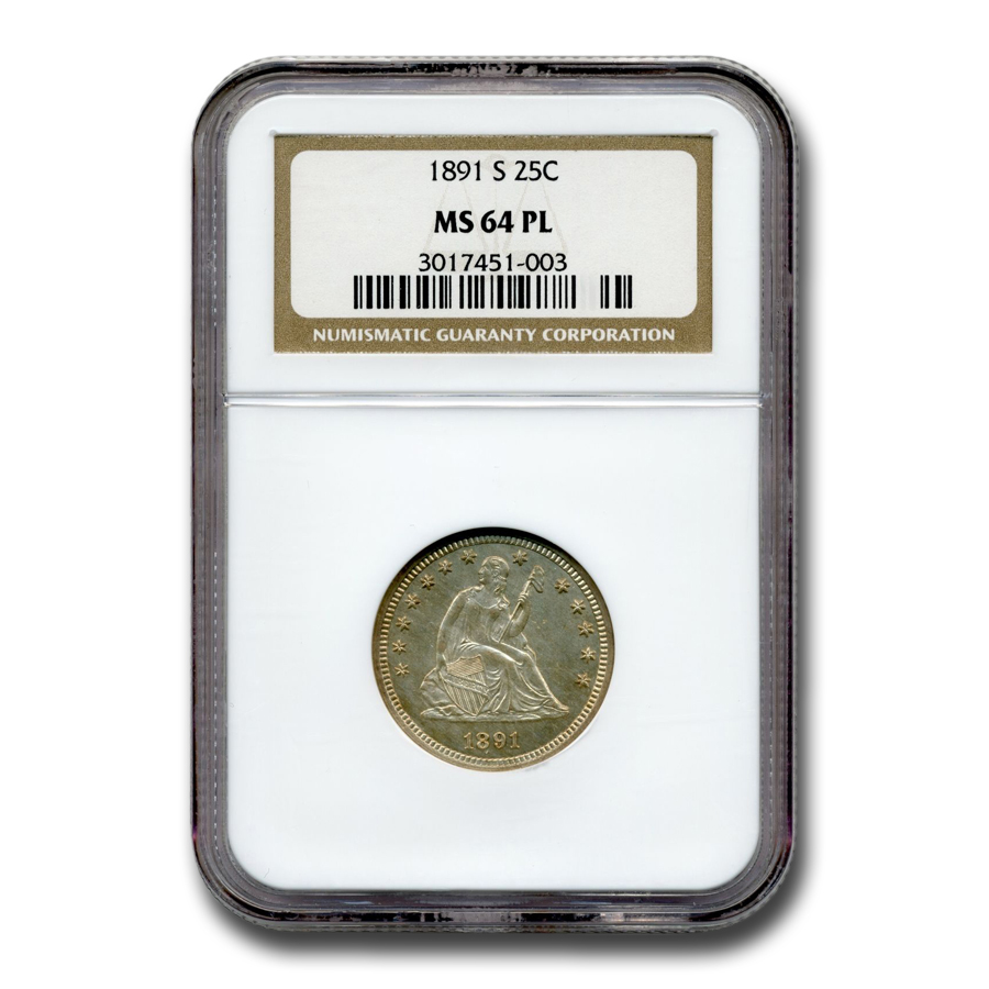 Buy 1891-S Liberty Seated Quarter MS-64 NGC (PL)