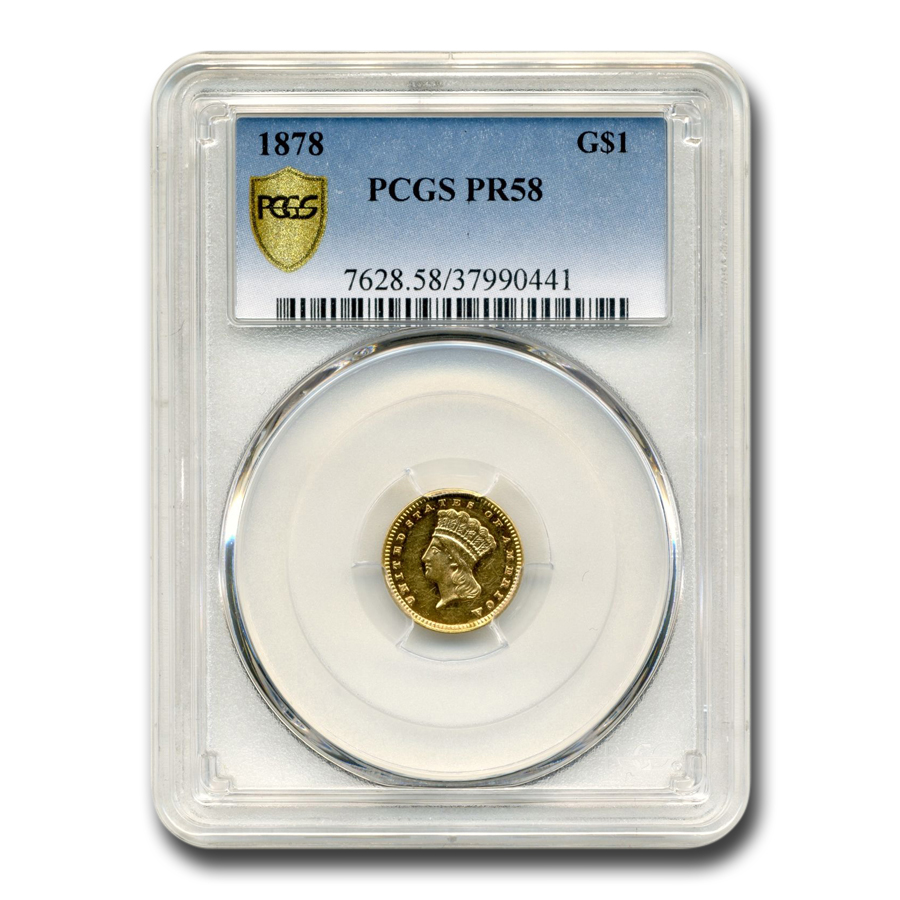 Buy 1878 $1 Indian Head Gold Dollar PR-58 PCGS
