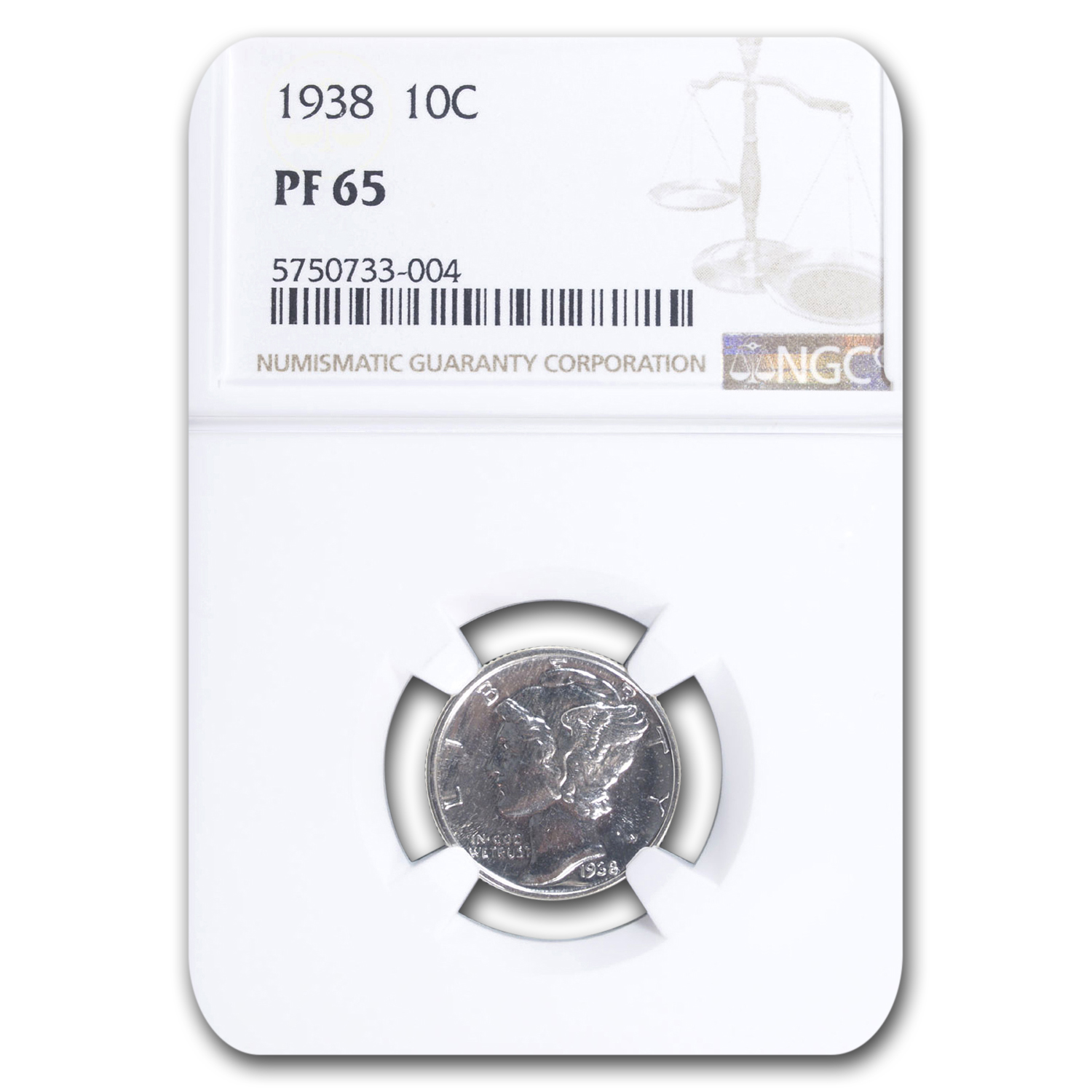 Buy 1938 Mercury Dime PF-65 NGC