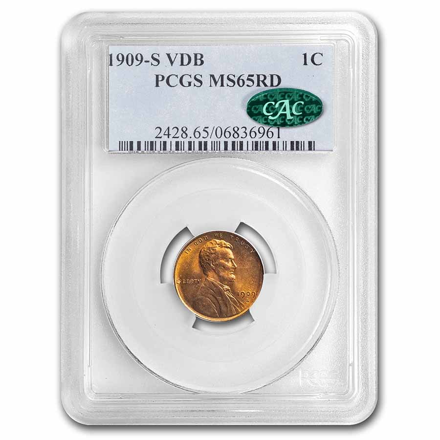 Buy 1909-S VDB Lincoln Cent MS-65 PCGS CAC (Red)