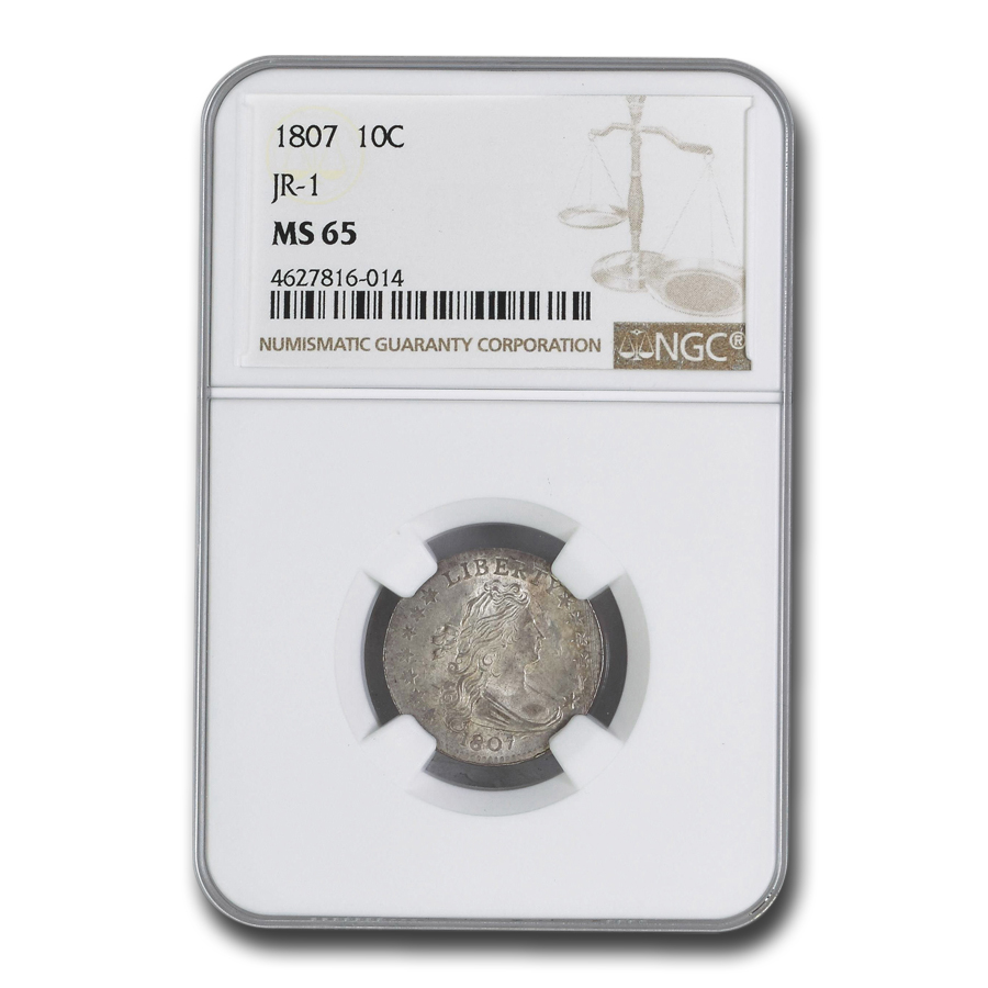 Buy 1807 Draped Bust Dime MS-65 NGC (JR-1) - Click Image to Close