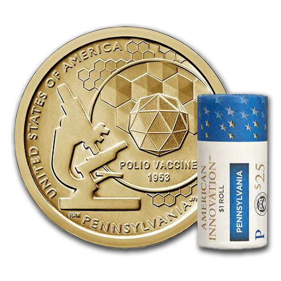 Buy 2019-P American Innovation $1 Polio Vaccine ($25 Roll) (PA)