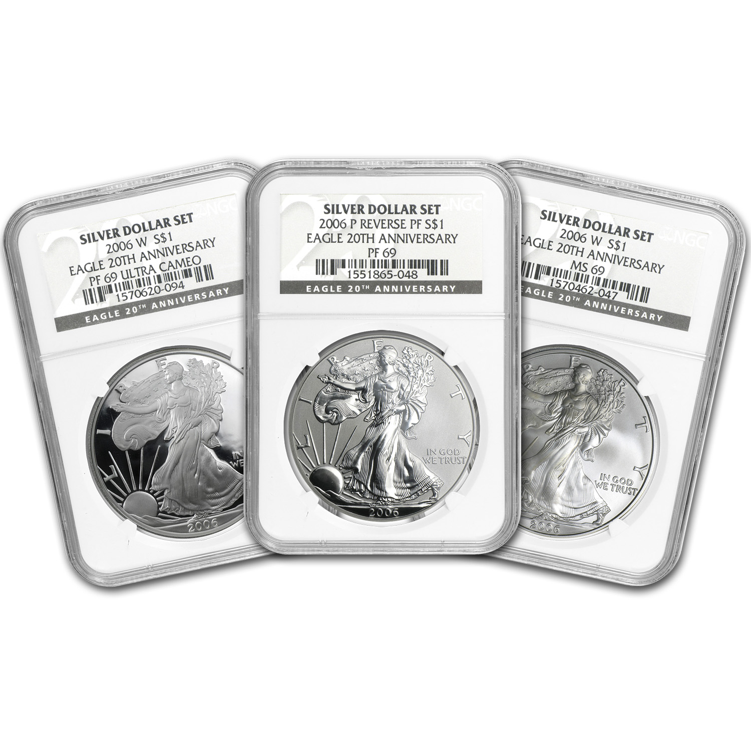 Buy 2006-W 3-Coin Proof Silver Eagle Set MS/PF-69 NGC