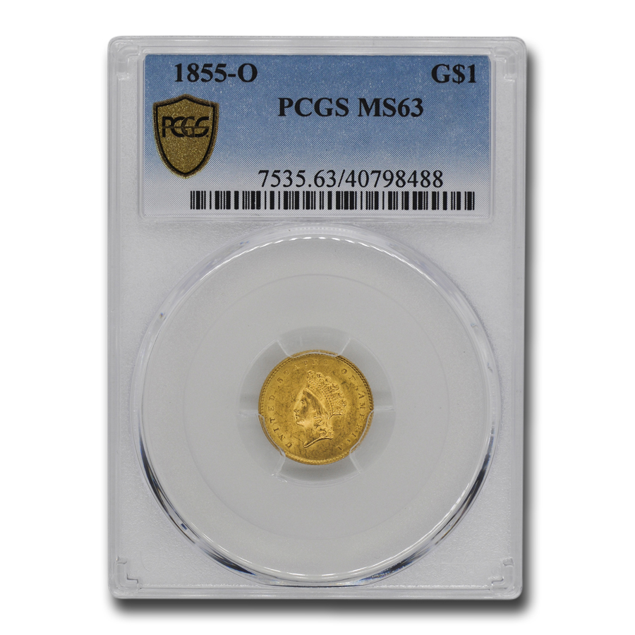Buy 1855-O $1 Indian Head Gold Dollar MS-63 PCGS