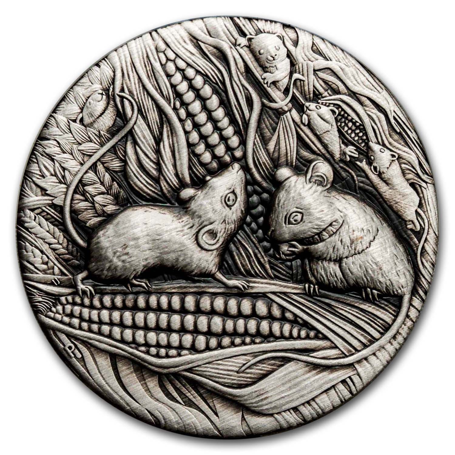 Buy 2020 Australia 2 oz Silver Year of the Mouse Antiqued - Click Image to Close