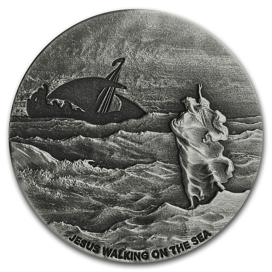Buy 2020 2 oz Ag Bib Series Jesus Walks on the Sea