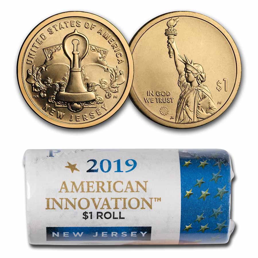 Buy 2019-P Amer Innov $1 Edisons Light $25 Roll NJ