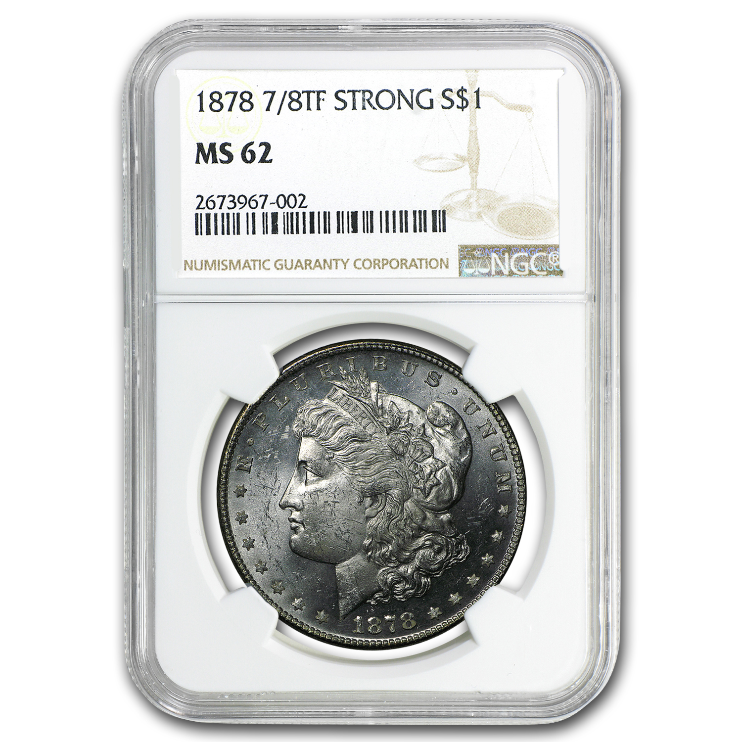 Buy 1878 Morgan Dollar 7/8 TF MS-62 NGC (Strong)